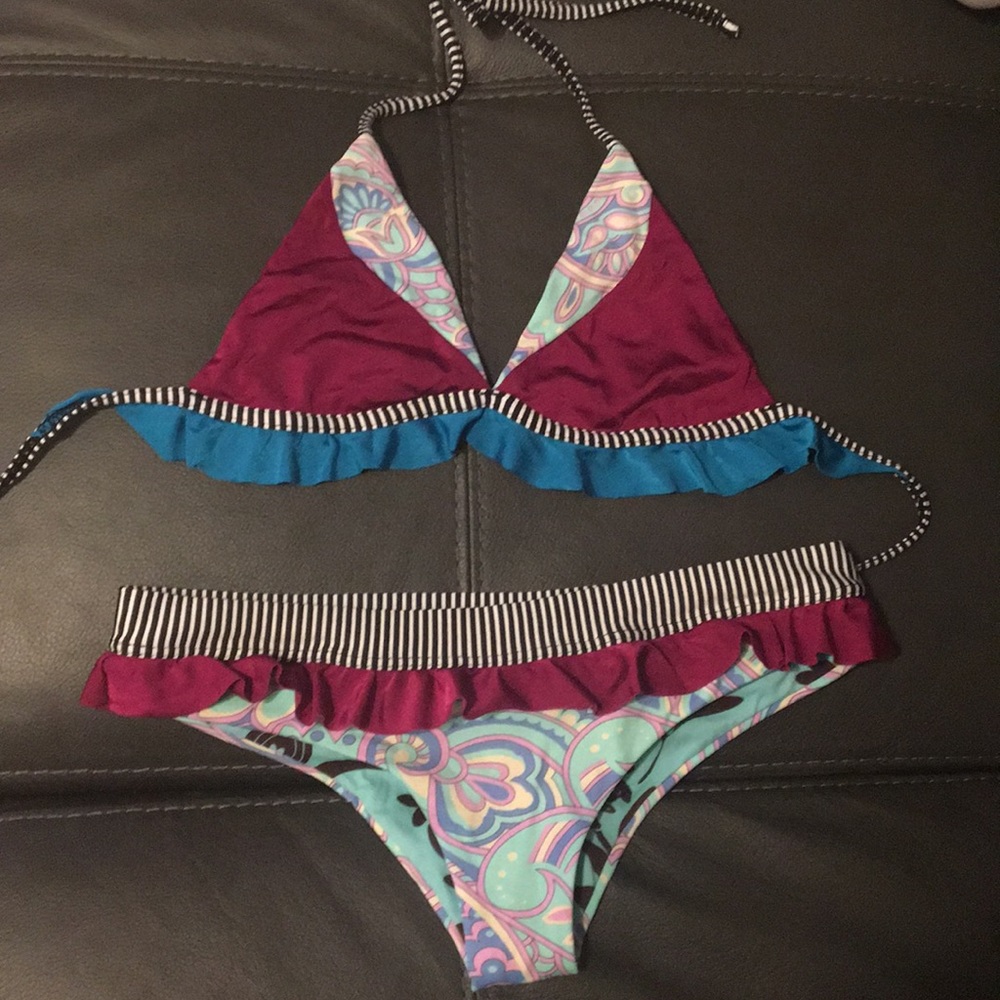 Multicolor reversible swimsuit